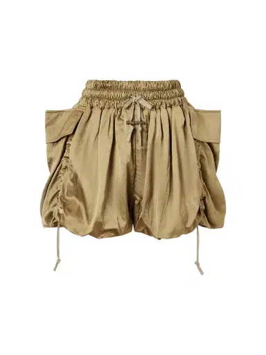 Balmain Gathered Satin Shorts | Thumbnail 1 Balmain Gathered Satin Shorts | Thumbnail 1