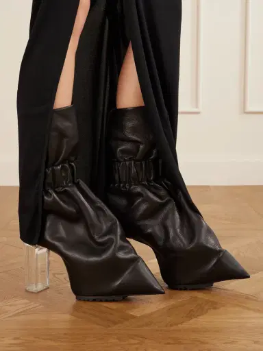 Rick Owens Taquito Gathered Leather Ankle Boots | Thumbnail 2 Rick Owens Taquito Gathered Leather Ankle Boots | Thumbnail 2