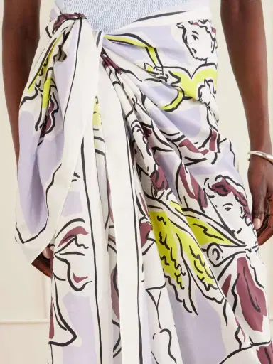 Tory Burch Printed Cotton And Silk-blend Twill Pareo | Thumbnail 4 Tory Burch Printed Cotton And Silk-blend Twill Pareo | Thumbnail 4