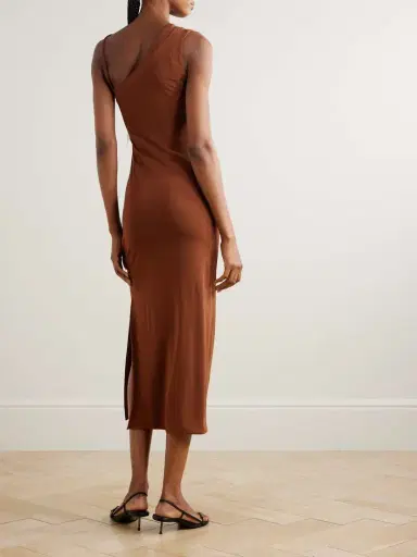 Max Mara Beachwear One-shoulder Ruched Stretch-jersey Maxi Dress | Thumbnail 3 Max Mara Beachwear One-shoulder Ruched Stretch-jersey Maxi Dress | Thumbnail 3