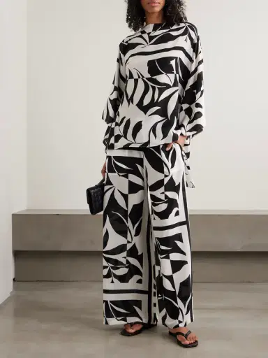 Max Mara Beachwear Draped Printed Silk Crepe De Chine Blouse | Thumbnail 2 Max Mara Beachwear Draped Printed Silk Crepe De Chine Blouse | Thumbnail 2