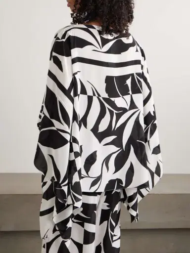Max Mara Beachwear Draped Printed Silk Crepe De Chine Blouse | Thumbnail 3 Max Mara Beachwear Draped Printed Silk Crepe De Chine Blouse | Thumbnail 3