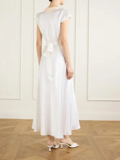 DÔEN Coraline Corded Lace-trimmed Silk-satin Midi Dress | Thumbnail 3 DÔEN Coraline Corded Lace-trimmed Silk-satin Midi Dress | Thumbnail 3
