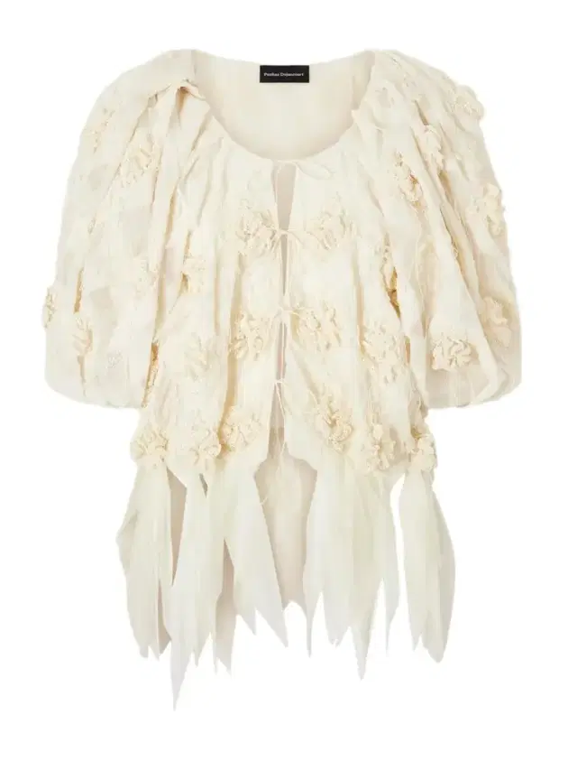 Lace-trimmed Embroidered Organza Jacket Lace-trimmed Embroidered Organza Jacket