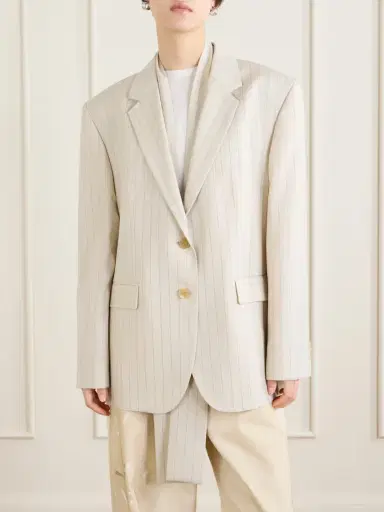 Acne Studios Single-breasted Pinstriped Wool Blazer | Thumbnail 3 Acne Studios Single-breasted Pinstriped Wool Blazer | Thumbnail 3