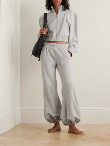 Norma Kamali Stretch-cotton Jersey Tapered Sweatpants | Thumbnail 2 Norma Kamali Stretch-cotton Jersey Tapered Sweatpants | Thumbnail 2