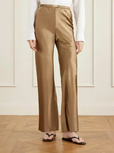 Comme Si Appliquéd Silk-charmeuse Straight-leg Pants | Thumbnail 2 Comme Si Appliquéd Silk-charmeuse Straight-leg Pants | Thumbnail 2