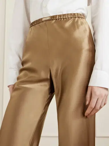 Comme Si Appliquéd Silk-charmeuse Straight-leg Pants | Thumbnail 5 Comme Si Appliquéd Silk-charmeuse Straight-leg Pants | Thumbnail 5