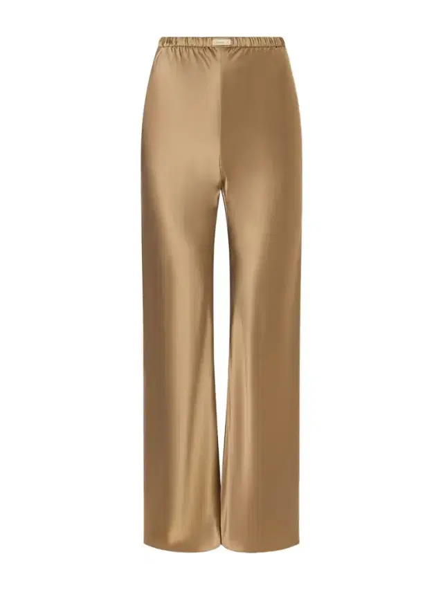 Appliquéd Silk-charmeuse Straight-leg Pants Appliquéd Silk-charmeuse Straight-leg Pants