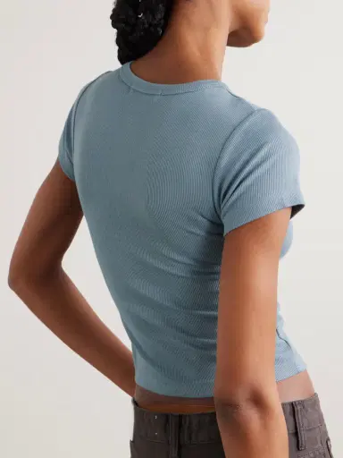 ÉTERNE Chloe Ribbed Stretch-jersey T-shirt | Thumbnail 4 ÉTERNE Chloe Ribbed Stretch-jersey T-shirt | Thumbnail 4