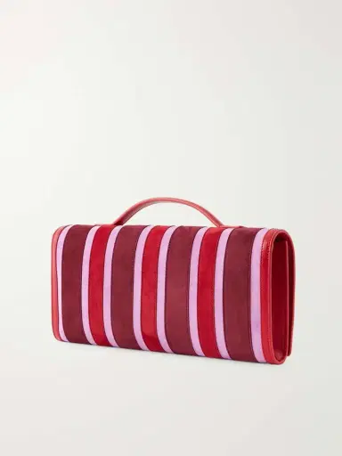 Roger Vivier Belle Vivier Buckled Leather-trimmed Striped Suede Clutch | Thumbnail 3 Roger Vivier Belle Vivier Buckled Leather-trimmed Striped Suede Clutch | Thumbnail 3