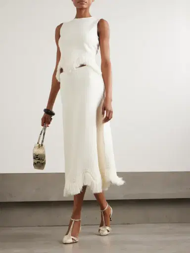 Ulla Johnson Pauline Scalloped Fringed Knitted Midi Skirt | Thumbnail 2 Ulla Johnson Pauline Scalloped Fringed Knitted Midi Skirt | Thumbnail 2