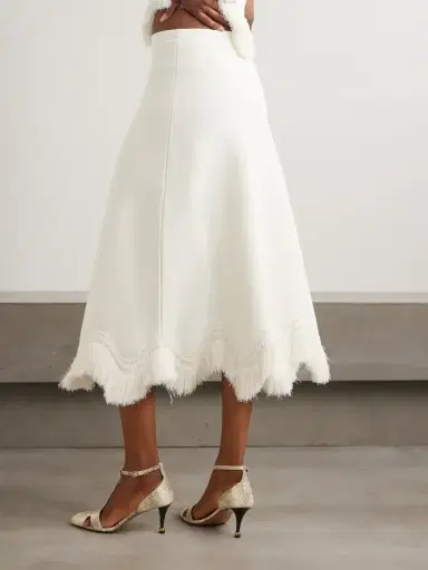 Ulla Johnson Pauline Scalloped Fringed Knitted Midi Skirt | Thumbnail 3 Ulla Johnson Pauline Scalloped Fringed Knitted Midi Skirt | Thumbnail 3