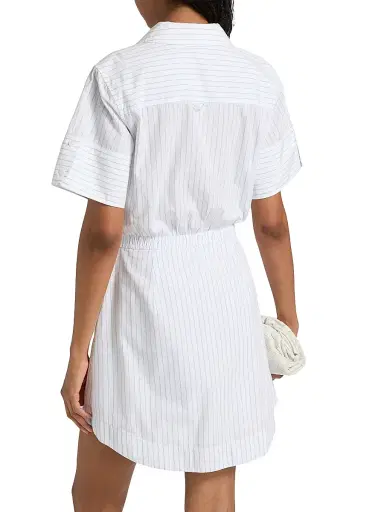 Simkhai Women's Marcy Striped Cotton Mini-Shirtdress - White Stripe - Size 0 | Thumbnail 5 Simkhai Women's Marcy Striped Cotton Mini-Shirtdress - White Stripe - Size 0 | Thumbnail 5