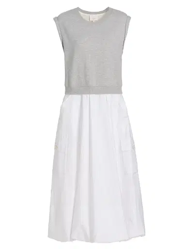 Cinq à Sept Women's Parker Layered Combo Midi-Dress - Heather Grey White - Size XL | Thumbnail 1 Cinq à Sept Women's Parker Layered Combo Midi-Dress - Heather Grey White - Size XL | Thumbnail 1