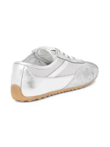 Alexander McQueen Women's Boxe Low-Top Leather Sneakers - Silver - Size 11.5 | Thumbnail 3 Alexander McQueen Women's Boxe Low-Top Leather Sneakers - Silver - Size 11.5 | Thumbnail 3