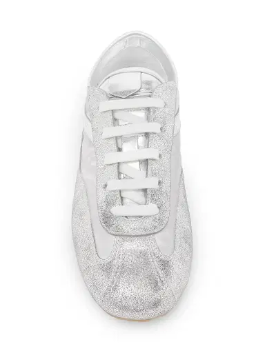 Alexander McQueen Women's Boxe Low-Top Leather Sneakers - Silver - Size 11.5 | Thumbnail 4 Alexander McQueen Women's Boxe Low-Top Leather Sneakers - Silver - Size 11.5 | Thumbnail 4