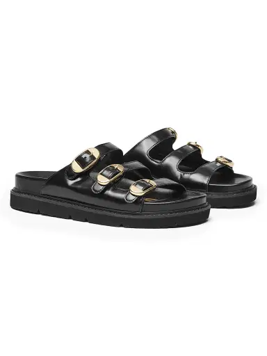 Marc Jacobs Women's The Kiki Leather Slides - Black - Size 5 Sandals | Thumbnail 2 Marc Jacobs Women's The Kiki Leather Slides - Black - Size 5 Sandals | Thumbnail 2