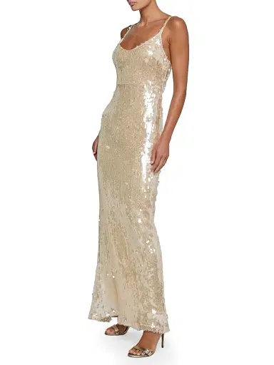 L'Agence Women's Karma Sequin Maxi Dress - Clear Beige Sequin - Size 16 | Thumbnail 2 L'Agence Women's Karma Sequin Maxi Dress - Clear Beige Sequin - Size 16 | Thumbnail 2