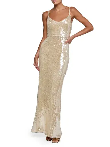 L'Agence Women's Karma Sequin Maxi Dress - Clear Beige Sequin - Size 16 | Thumbnail 1 L'Agence Women's Karma Sequin Maxi Dress - Clear Beige Sequin - Size 16 | Thumbnail 1