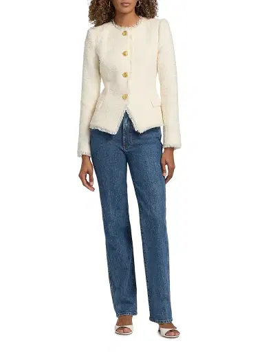 L'Agence Women's Nerina Tailored Bouclé Blazer - Ivory - Size 14 | Thumbnail 2 L'Agence Women's Nerina Tailored Bouclé Blazer - Ivory - Size 14 | Thumbnail 2