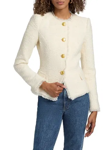L'Agence Women's Nerina Tailored Bouclé Blazer - Ivory - Size 14 | Thumbnail 3 L'Agence Women's Nerina Tailored Bouclé Blazer - Ivory - Size 14 | Thumbnail 3