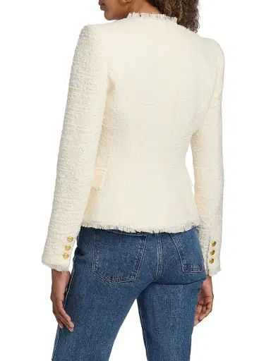 L'Agence Women's Nerina Tailored Bouclé Blazer - Ivory - Size 14 | Thumbnail 5 L'Agence Women's Nerina Tailored Bouclé Blazer - Ivory - Size 14 | Thumbnail 5
