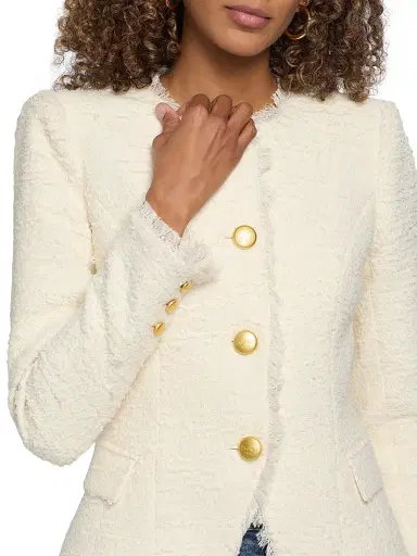 L'Agence Women's Nerina Tailored Bouclé Blazer - Ivory - Size 14 | Thumbnail 6 L'Agence Women's Nerina Tailored Bouclé Blazer - Ivory - Size 14 | Thumbnail 6