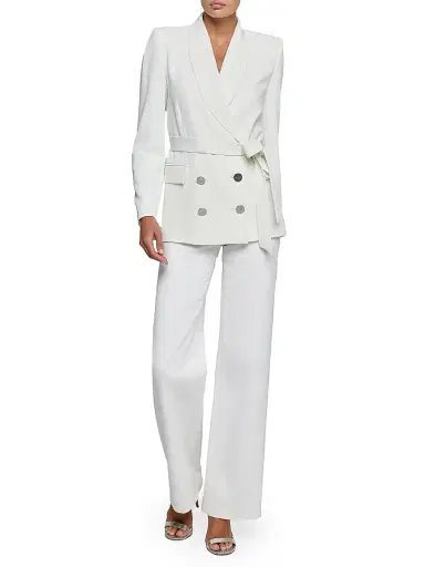 L'Agence Women's Aven Wrap Double-Breasted Blazer - Ivory - Size 4 | Thumbnail 2 L'Agence Women's Aven Wrap Double-Breasted Blazer - Ivory - Size 4 | Thumbnail 2