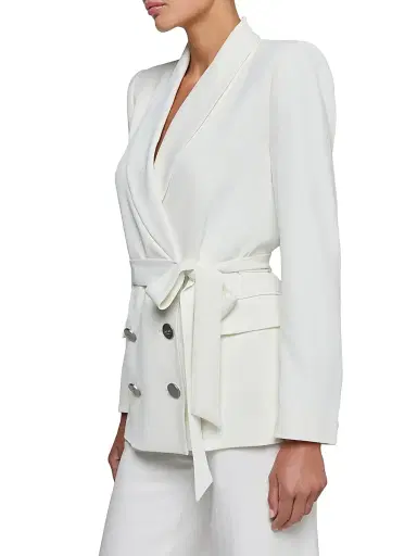 L'Agence Women's Aven Wrap Double-Breasted Blazer - Ivory - Size 4 | Thumbnail 4 L'Agence Women's Aven Wrap Double-Breasted Blazer - Ivory - Size 4 | Thumbnail 4