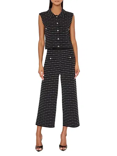 Milly Women's Lettie Striped Knit Pants | Thumbnail 2 Milly Women's Lettie Striped Knit Pants | Thumbnail 2