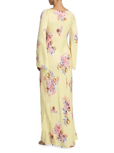 Hemant & Nandita Women's Floral Trumpet Gown | Thumbnail 5 Hemant & Nandita Women's Floral Trumpet Gown | Thumbnail 5