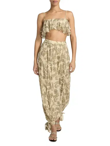 Hemant & Nandita Women's Paisley Tiered Ruffled Top | Thumbnail 2 Hemant & Nandita Women's Paisley Tiered Ruffled Top | Thumbnail 2