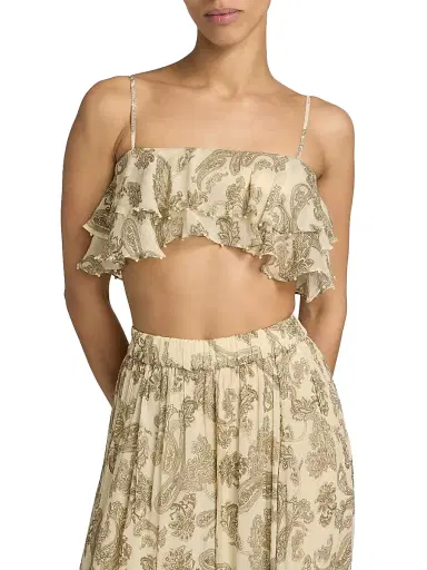 Hemant & Nandita Women's Paisley Tiered Ruffled Top | Thumbnail 3 Hemant & Nandita Women's Paisley Tiered Ruffled Top | Thumbnail 3