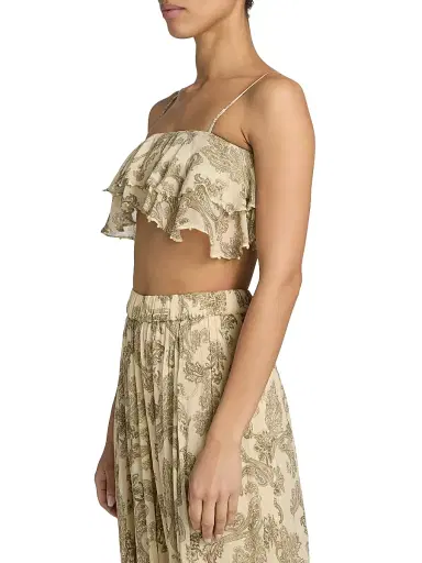 Hemant & Nandita Women's Paisley Tiered Ruffled Top | Thumbnail 4 Hemant & Nandita Women's Paisley Tiered Ruffled Top | Thumbnail 4