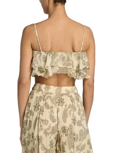 Hemant & Nandita Women's Paisley Tiered Ruffled Top | Thumbnail 5 Hemant & Nandita Women's Paisley Tiered Ruffled Top | Thumbnail 5