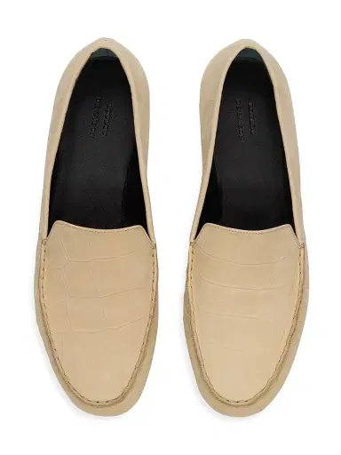 Loulou Studio Women's Pesaro Croc-Embossed Leather Loafers - Ecru | Thumbnail 3 Loulou Studio Women's Pesaro Croc-Embossed Leather Loafers - Ecru | Thumbnail 3