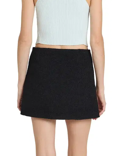 Courrèges Women's Buttoned Tweed Logo A-Line Miniskirt - Black | Thumbnail 5 Courrèges Women's Buttoned Tweed Logo A-Line Miniskirt - Black | Thumbnail 5