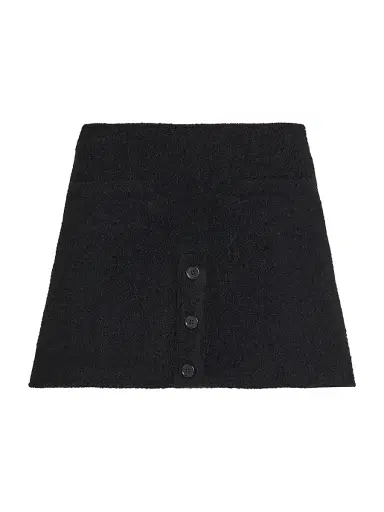 Courrèges Women's Buttoned Tweed Logo A-Line Miniskirt - Black | Thumbnail 1 Courrèges Women's Buttoned Tweed Logo A-Line Miniskirt - Black | Thumbnail 1