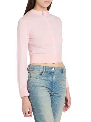 Courreges Women's Merino Wool Cardigan - Light Pink | Thumbnail 4 Courreges Women's Merino Wool Cardigan - Light Pink | Thumbnail 4