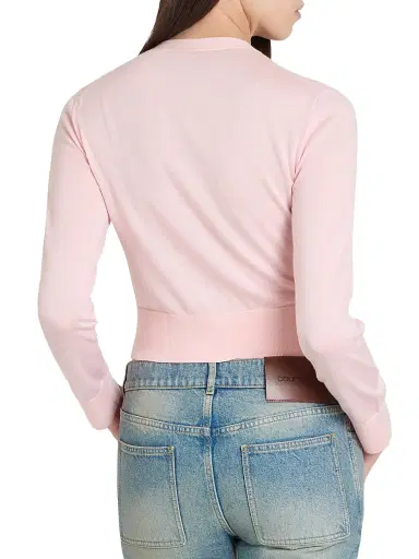 Courreges Women's Merino Wool Cardigan - Light Pink | Thumbnail 5 Courreges Women's Merino Wool Cardigan - Light Pink | Thumbnail 5