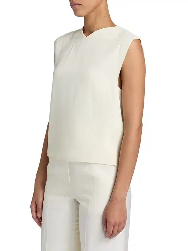 Loulou de Saison Women's Daika Boxy V-Neck Top | Thumbnail 4 Loulou de Saison Women's Daika Boxy V-Neck Top | Thumbnail 4