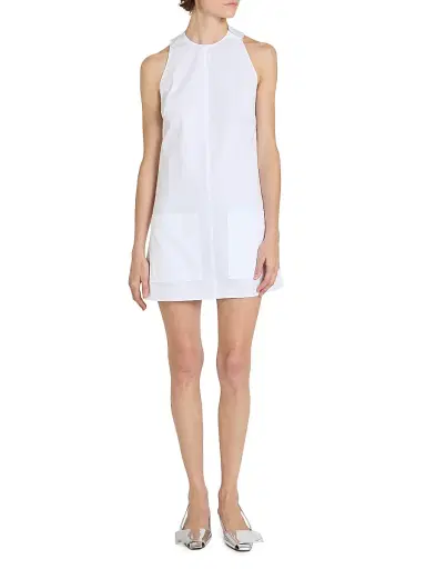Courreges Women's Heritage Cotton Poplin Minidress - Blanc | Thumbnail 2 Courreges Women's Heritage Cotton Poplin Minidress - Blanc | Thumbnail 2