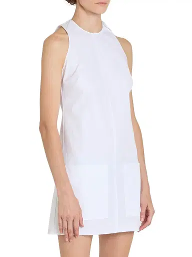 Courreges Women's Heritage Cotton Poplin Minidress - Blanc | Thumbnail 4 Courreges Women's Heritage Cotton Poplin Minidress - Blanc | Thumbnail 4