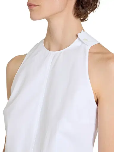 Courreges Women's Heritage Cotton Poplin Minidress - Blanc | Thumbnail 6 Courreges Women's Heritage Cotton Poplin Minidress - Blanc | Thumbnail 6