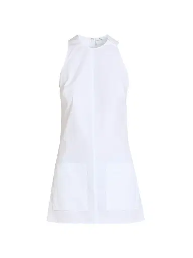 Courreges Women's Heritage Cotton Poplin Minidress - Blanc | Thumbnail 1 Courreges Women's Heritage Cotton Poplin Minidress - Blanc | Thumbnail 1