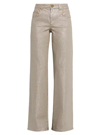Maison Common Women's Coated Wide-Leg Jeans - Beige Multi | Thumbnail 1 Maison Common Women's Coated Wide-Leg Jeans - Beige Multi | Thumbnail 1