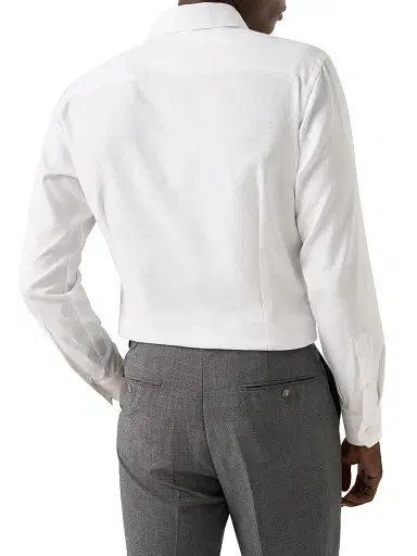Eton Men's Textured Slim-Fit Cotton Dobby Shirt - White - Size 17.5 | Thumbnail 4 Eton Men's Textured Slim-Fit Cotton Dobby Shirt - White - Size 17.5 | Thumbnail 4