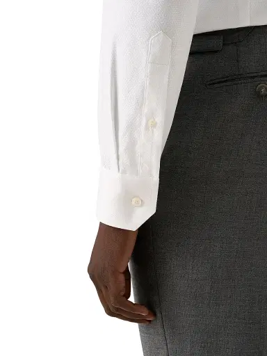 Eton Men's Textured Slim-Fit Cotton Dobby Shirt - White - Size 17.5 | Thumbnail 6 Eton Men's Textured Slim-Fit Cotton Dobby Shirt - White - Size 17.5 | Thumbnail 6