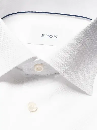 Eton Men's Textured Slim-Fit Cotton Dobby Shirt - White - Size 17.5 | Thumbnail 7 Eton Men's Textured Slim-Fit Cotton Dobby Shirt - White - Size 17.5 | Thumbnail 7